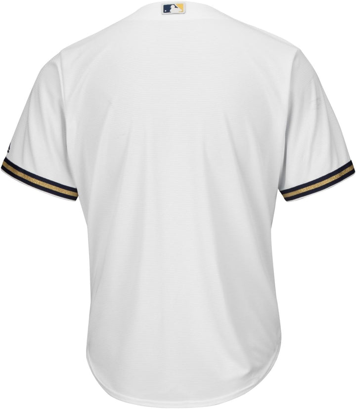 Majestic Milwaukee Brewers Cool Base MLB Trikot Jersey Home weiss M Weiss, M Weiß