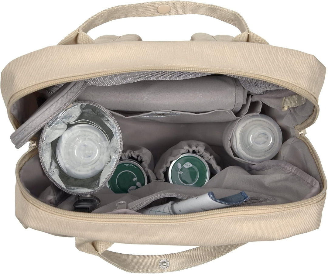 LÄSSIG Baby Wickelrucksack Wickeltasche Rucksack mit Wickelunterlage, Kinderwagenbefestigung, Flasch