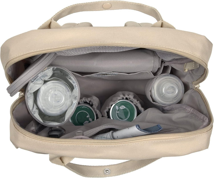 LÄSSIG Baby Wickelrucksack Wickeltasche Rucksack mit Wickelunterlage, Kinderwagenbefestigung, Flasch