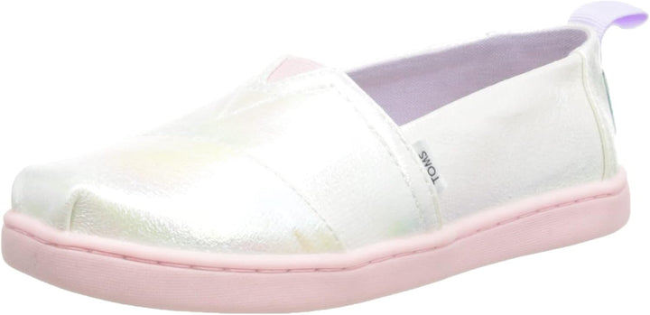 TOMS Mädchen Glitter Alpargata Flache Slipper 31 EU Weiss, 31 EU Wei&#xDF;