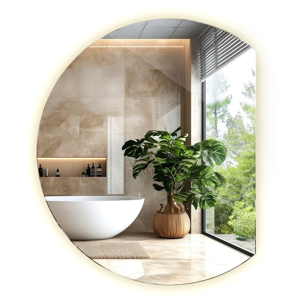 Tulup Modernes 90cm LED beleuchtetes Spiegel für Badezimmer und Flur im Glamour Stil Wandspiegel Neu