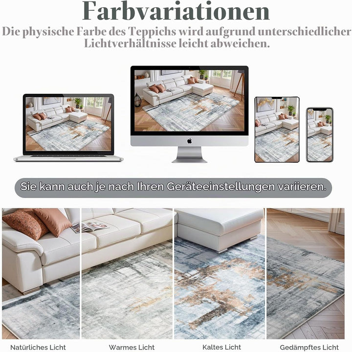 Tinyboy-hbq Teppiche Modern Designer für Wohnzimmer Kurzflor Teppich für Wohnzimmer Schlafzimmer Gra