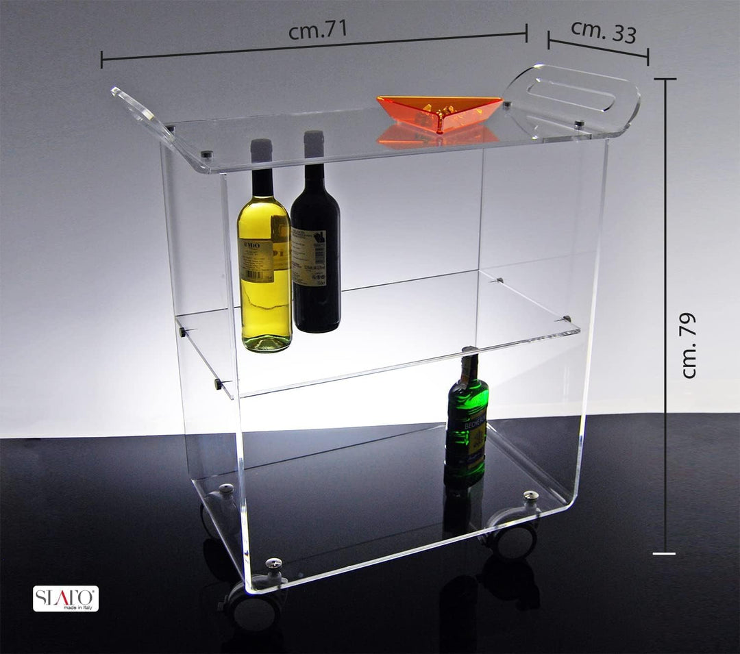 Slato Newman ï Rollwagen für Wohnzimmer, Küche, Servierwagen, Designer-Vitrine mit drei Etagen aus A