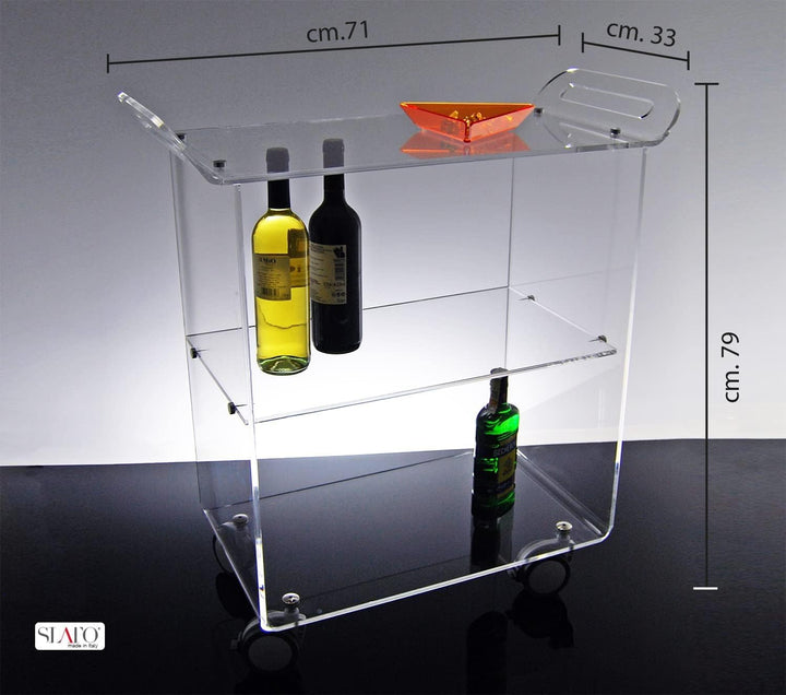 Slato Newman ï Rollwagen für Wohnzimmer, Küche, Servierwagen, Designer-Vitrine mit drei Etagen aus A