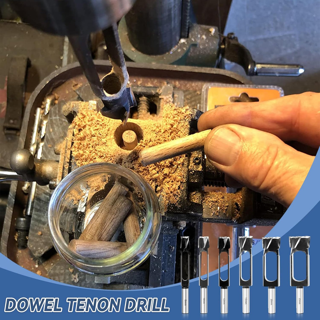 6 Stück Tiefer Zapfenbohrer für Tischlerarbeiten, 8mm 10mm 12mm 15mm 20mm 25mm Holzdübellochschneide