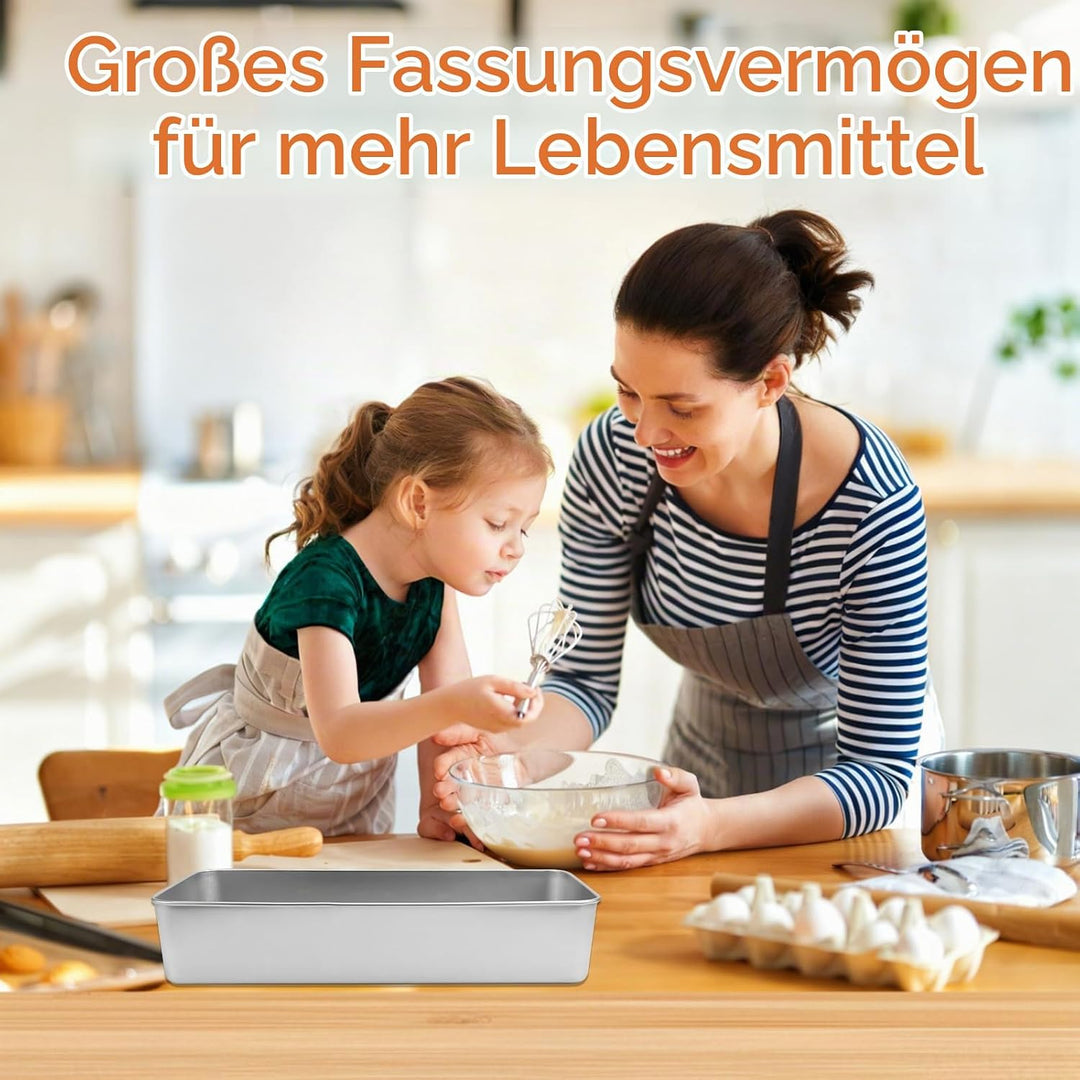 2 Stück Kastenform Kuchen Backform Rechteckig Brotbackform Edelstahl 32 x 15 x 6.5cm - 3,2L für Kuch