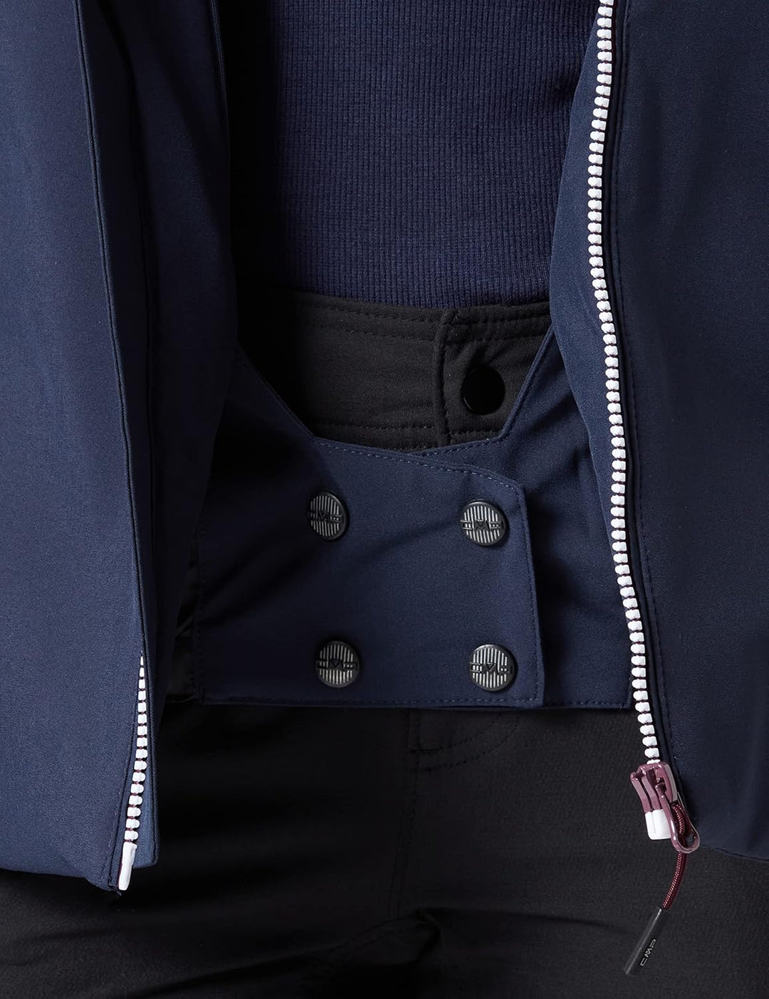 CMP Damen Damen-skijacke mit Abnehmbarer Kapuze GIACCHE 36 Schwarz Blau, 36 Schwarz Blau