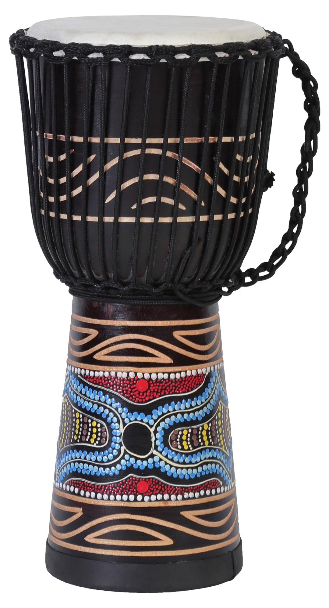 50cm Profi Djembe Trommel Bongo Drum Buschtrommel Percussion Motiv Buntes Muster Afrika Art - (Sehr