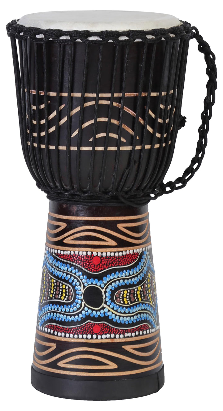 50cm Profi Djembe Trommel Bongo Drum Buschtrommel Percussion Motiv Buntes Muster Afrika Art - (Sehr