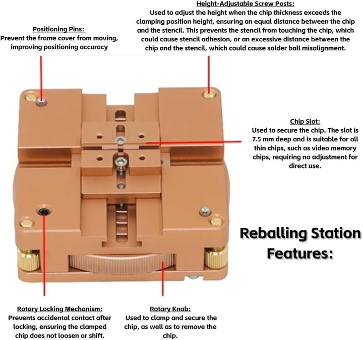 HT-90X BGA Reballing Station Selbstmagnetschablone Lötpaste Rework Kit Lötstation für die Selbstfixi
