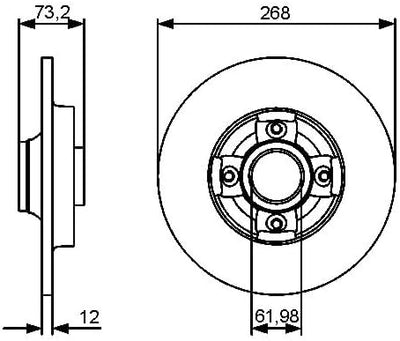 Bosch BD1245 Bremsscheiben - Hinterachse - ECE-R90 Zertifizierung - zwei Bremsscheiben pro Set