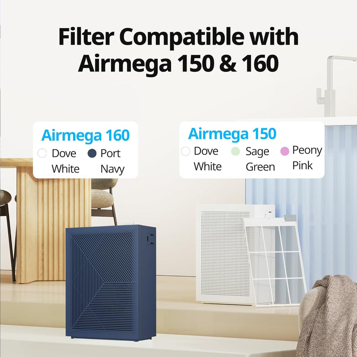 Coway Airmega 150 Luftreiniger Ersatzfilter-Set, True HEPA, Aktivkohlefilter, Schwarz, 3 Piece, 2 Fi