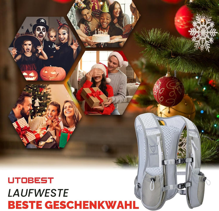 UTOBEST Trinkrucksack 5L, Laufweste, Herren Damen Ultraleicht Laufrucksack für Laufen, Marathon, Jog