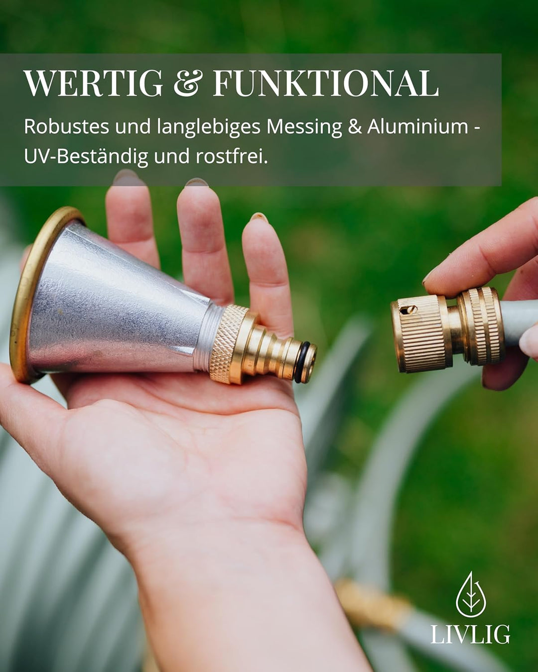 Livlig53 Blumenbrause Bloomy, Messing & Aluminium, 1/2 Zoll, Premium, Bewässerungsbrause, Handbrause