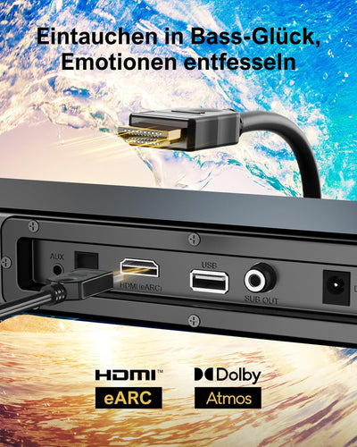 ULTIMEA Dolby Atmos Soundbar für TV Geräte, BassMAX, 3D Surround Sound System für TV Lautsprecher He