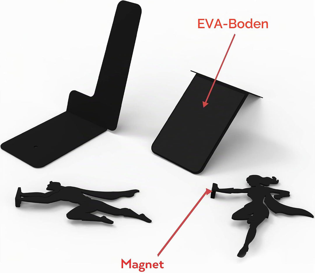 Artori Design Buchstützen zum Halten von Büchern, robuste, versteckte Metall-Buchstützen für Regale,