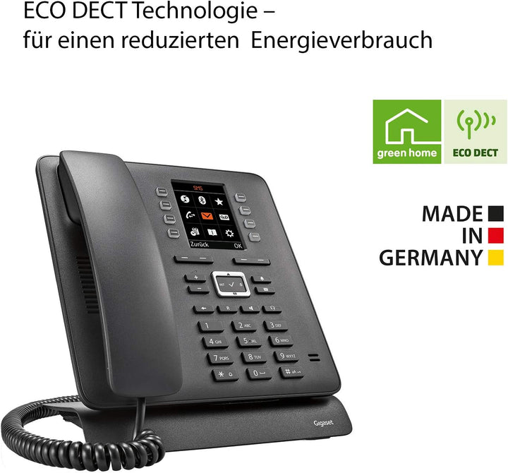 Gigaset T480HX - Tischtelefon zum schnurlosen Anschluss an DECT-Basis oder Router - grosses Farbdisp