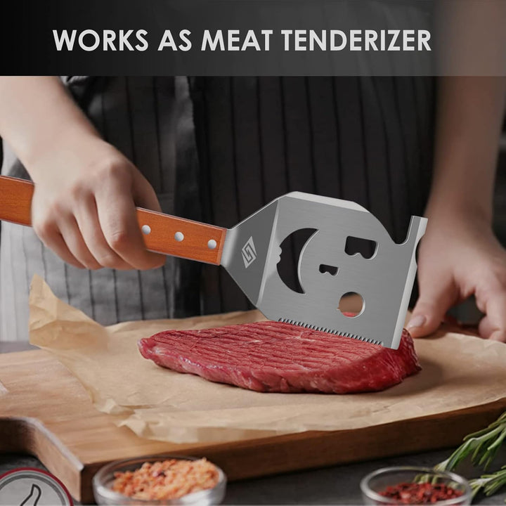 Grillspatel für Grill, 7-in-1-Grillwerkzeug für Grill,Multifunktion Grillwerkzeug, Papa-Geschenke, G