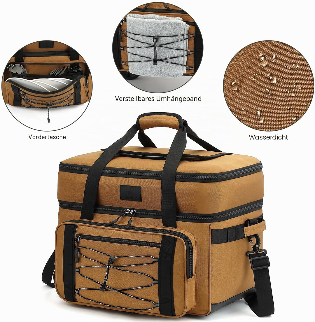 Grosse Kühltasche mit Rollen 50L/ 80 Cans Kühler mit Rädern und Griff Isolierter Kühltrolley Thermot