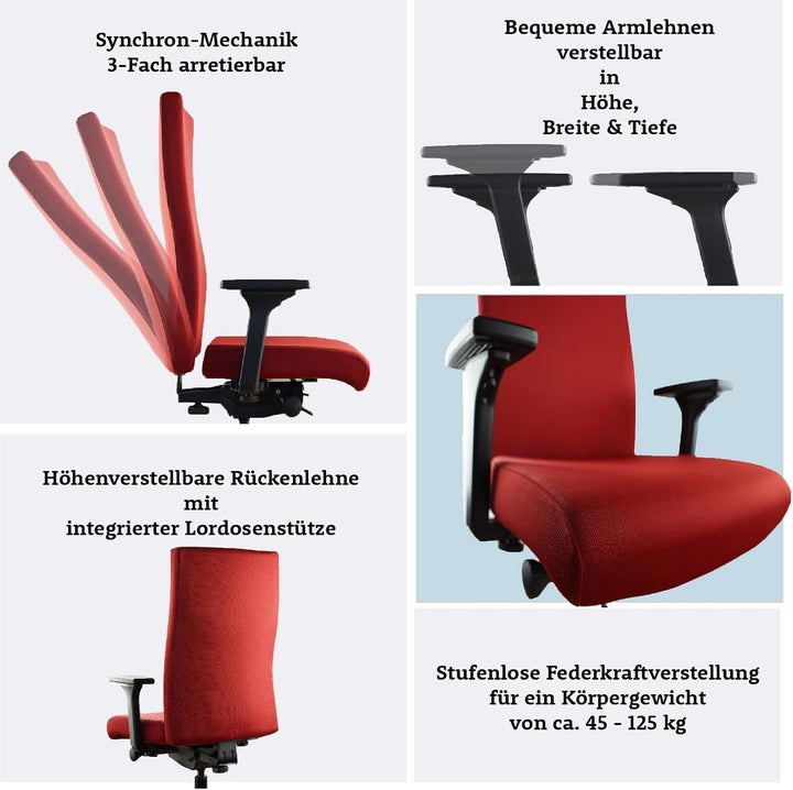 Trendoffice to-Strike Comfort pro sk 9248, Testsieger Stiftung Warentest, ergonomischer Bürostuhl mi