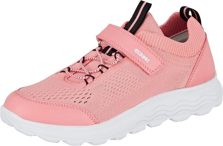 Geox Mädchen J Spherica Girl B Sneakers 38 EU Schmal Coral Black, 38 EU Schmal Coral Black