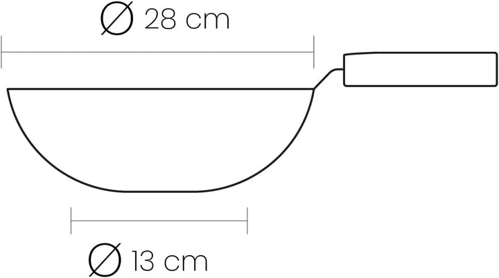 IBILI - Wok, 5 Lagen, Element 28 cm, ohne Antihaftbeschichtung, 5-lagig, induktionsgeeignet