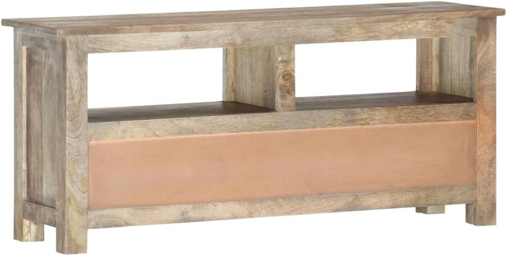 vidaXL Mangoholz Massiv TV Schrank mit 2 Regalen 3 Schubladen Lowboard Fernsehtisch Fernsehschrank T
