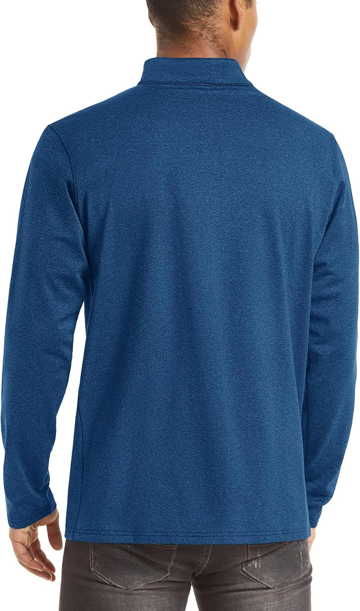TACVASEN Pullover Herren Langarmshirt Half Zip Fleece Winterpullover Warm Atmungsaktiv Sport Sweatsh