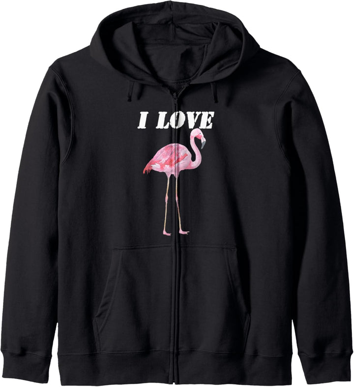 Realistisch Ich liebe Flamingos Kapuzenjacke