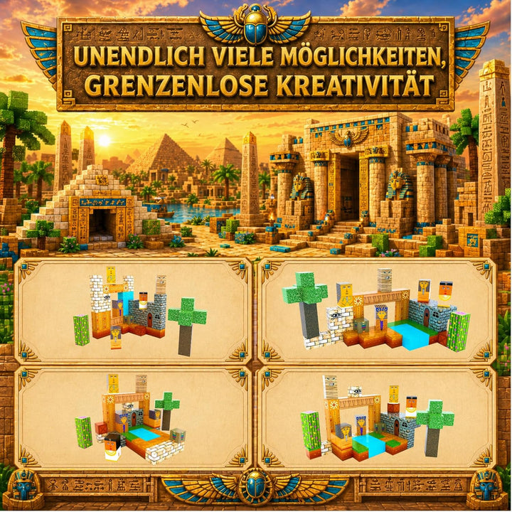 Spiele Kontor Magnetische Bausteine Ägypten - 80 Stück Magnetbausteine | Kinderspielzeug für Jungen