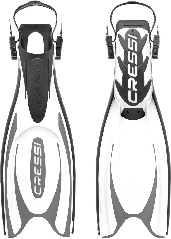 Cressi Frog Plus Tauchflossen Erwachsene S/M - 39/42 Schwarz/Weiss, S/M - 39/42 Schwarz/Weiss