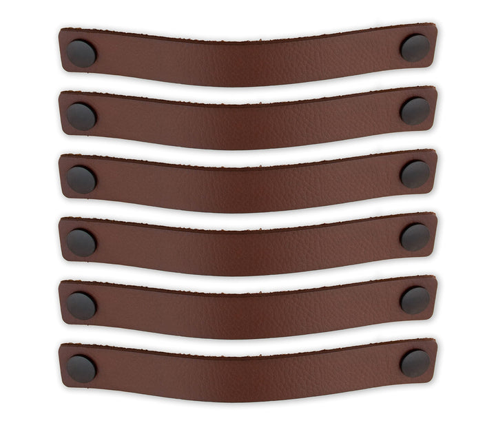 Brute Strength - Ledergriffe für Möbel - Cognac - 12 Stück - 25 x 3 cm - Schrankgriff, Türgriff für