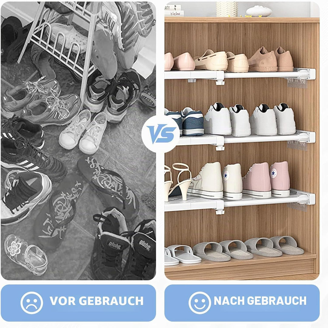 Verstellbare Einlegeböden Schrank - 24cm Weit, Verstellbare Länge 38-60cm - Erweiterbares Einlegeböd