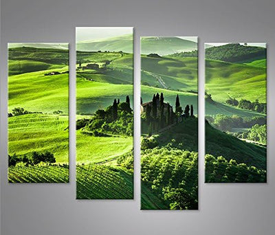 islandburner Bild Bilder auf Leinwand Toskana V6 Landschaft in Italien 4er XXL Poster Leinwandbild W