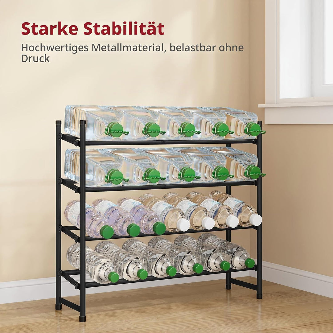Tajsoon Schuhregal 4 Ebenen, 74–104 cm verstellbar &amp; stapelbar, für Eingang, Kleiderschrank, Garage,