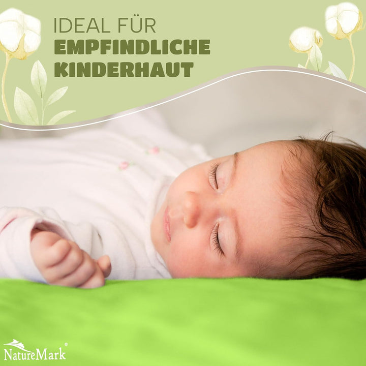 NatureMark Kinder Spannbettlaken 70x140 cm – Weiches Jersey, 100% Baumwolle, 2er Set für Babybett un