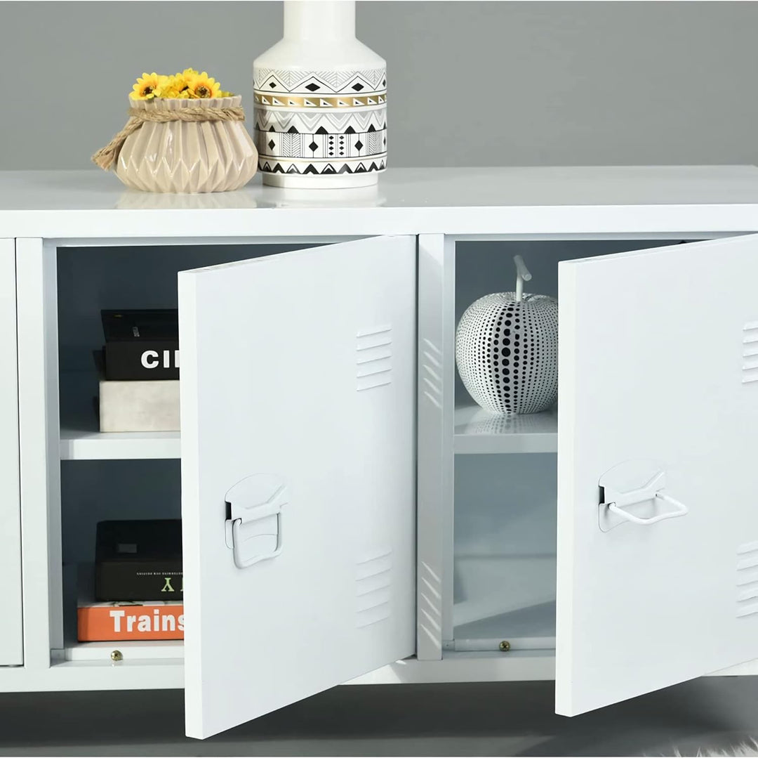 [en.casa] Fernsehschrank Kotka Metall 58 x 113 x 40 cm Fernsehtisch Fernsehregal TV-Schrank mit 3 Sc