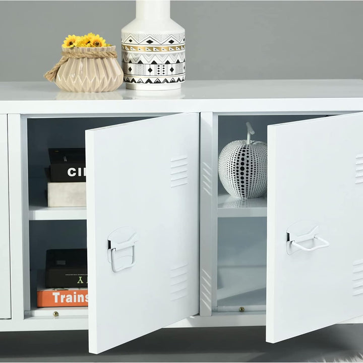 [en.casa] Fernsehschrank Kotka Metall 58 x 113 x 40 cm Fernsehtisch Fernsehregal TV-Schrank mit 3 Sc