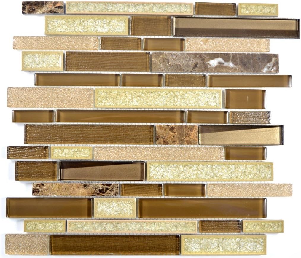 Mosaik Fliese Transluzent Keramik braun Verbund Glasmosaik Crystal Stein Keramik braun für WAND BAD