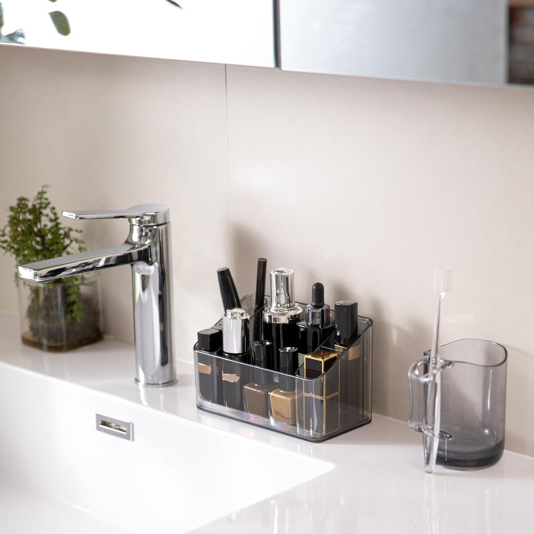 SHIMOYAMA Make-Up Organizer, 2-Pack, Kunststoff Kosmetik Aufbewahrungsbox für Schminktisch Badezimme