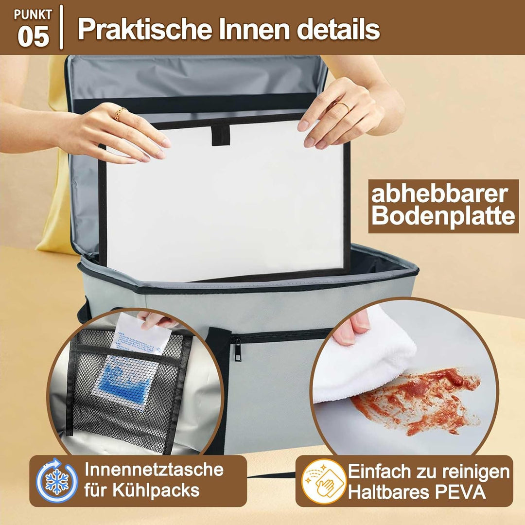 Coolerbag – Kühltasche aus hochwertigem Polyestergewebe, Large Cool Bag with Hard Bottom, Portable F