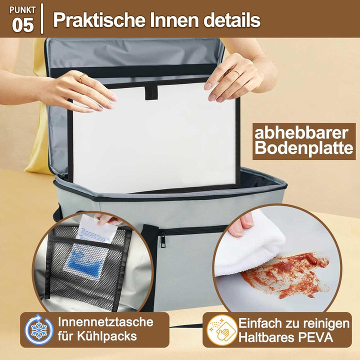 Coolerbag – Kühltasche aus hochwertigem Polyestergewebe, Large Cool Bag with Hard Bottom, Portable F