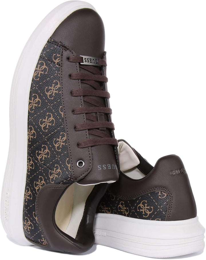 GUESS Herren Vibo Sneaker, Brown Ocker