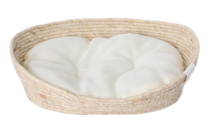 Dehner Premium Lovely Kuschelbett Tiefer Schlaf, Hundebett/Katzenbett, 54 x 43 x 18 cm, Naturmateria