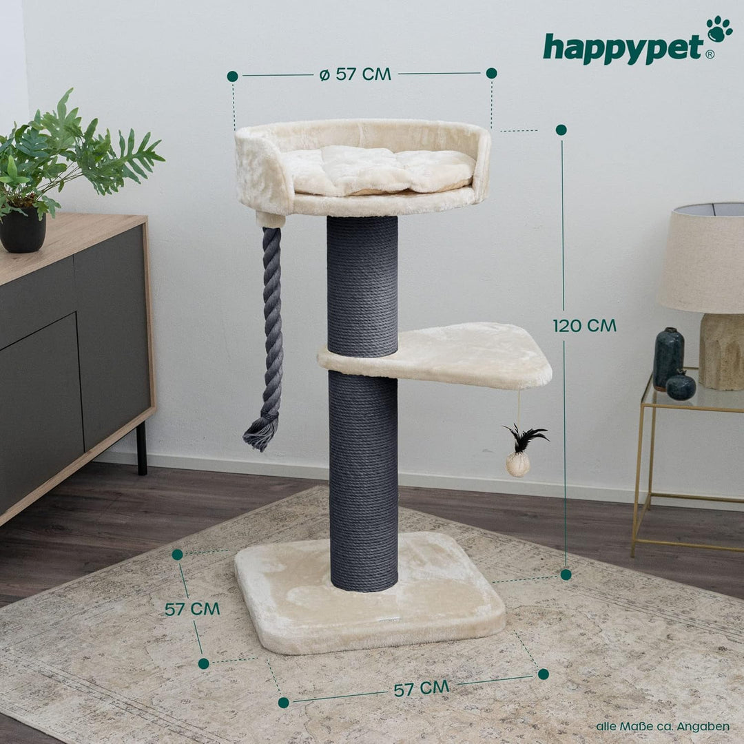 HAPPYPET Premium Kratzbaum Grosse Katzen Stabil 'Felix' - Katzenbaum, Kletterbaum, für Maine Coon, N