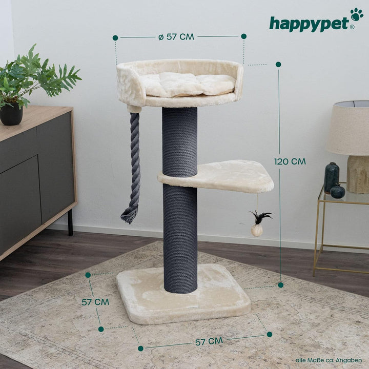 HAPPYPET Premium Kratzbaum Grosse Katzen Stabil 'Felix' - Katzenbaum, Kletterbaum, für Maine Coon, N