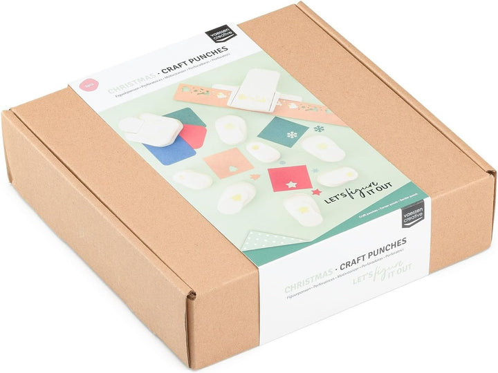 Vaessen Creative Stanzer Set - Motivstanzer - Weihnachten - 9 Stück - Tonpapier und Bastelmaterial b
