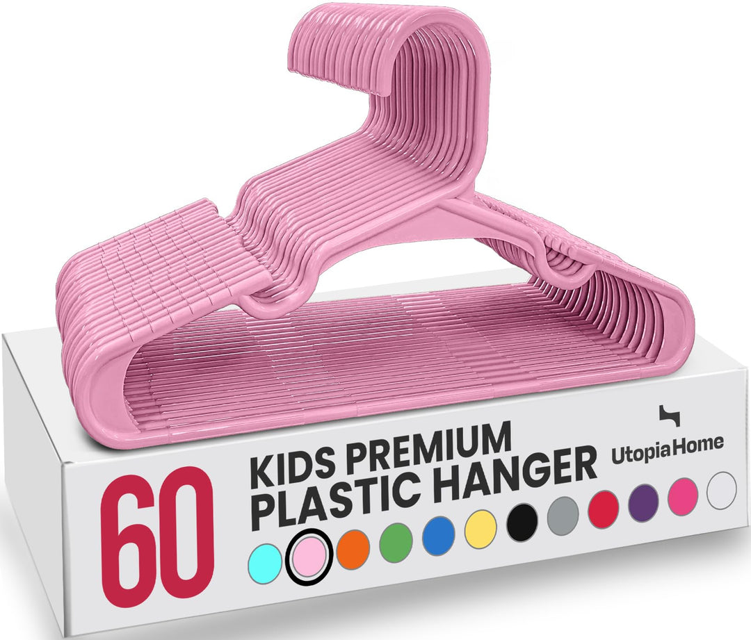 Utopia Home Packung mit 60 Kinderkleiderbügeln - 11,5“ Baby- und Kinderkleiderbügel aus Kunststoff f