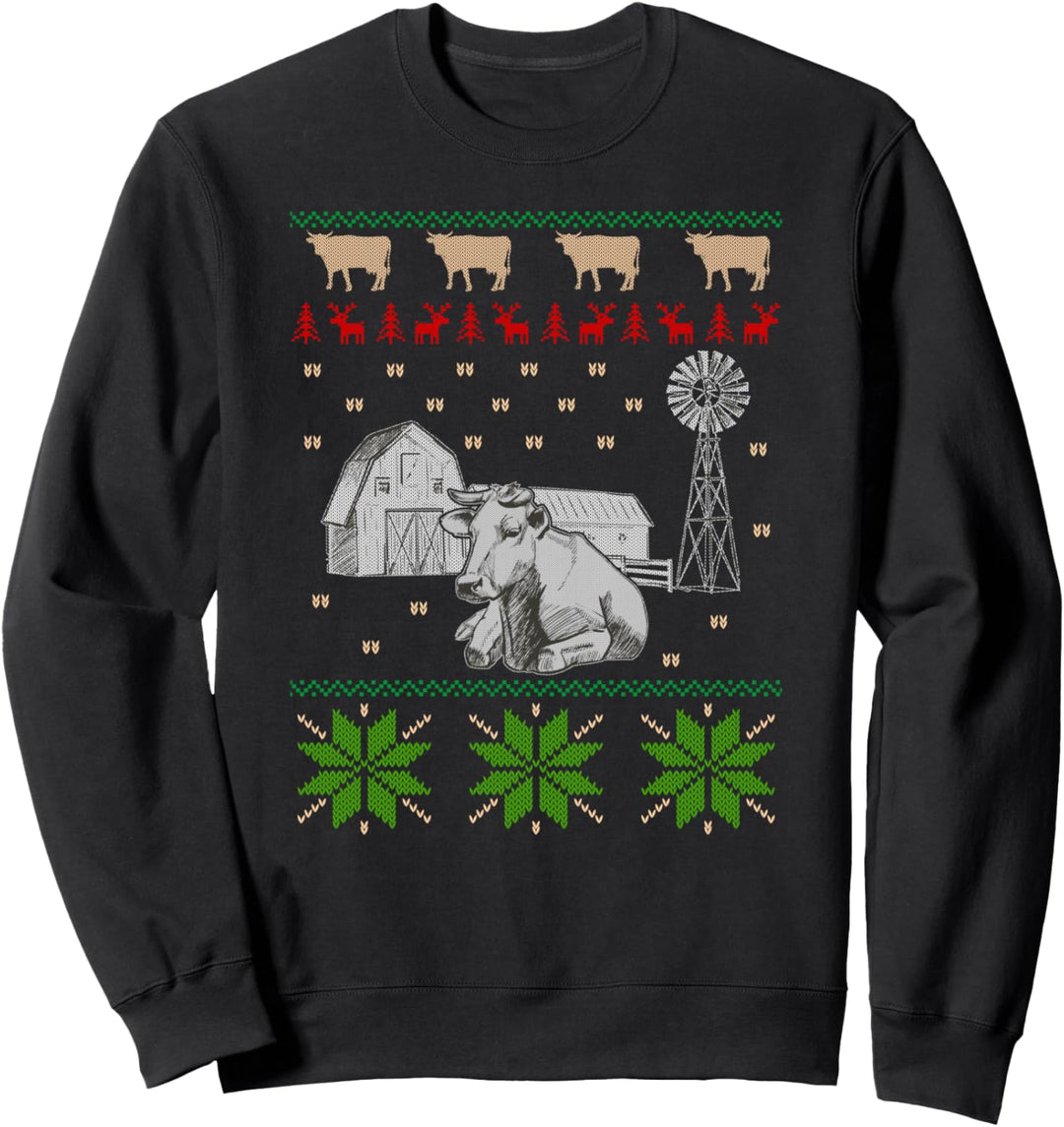 Bauernhof Ugly Christmas Weihnachtsfeier Motiv Sweatshirt