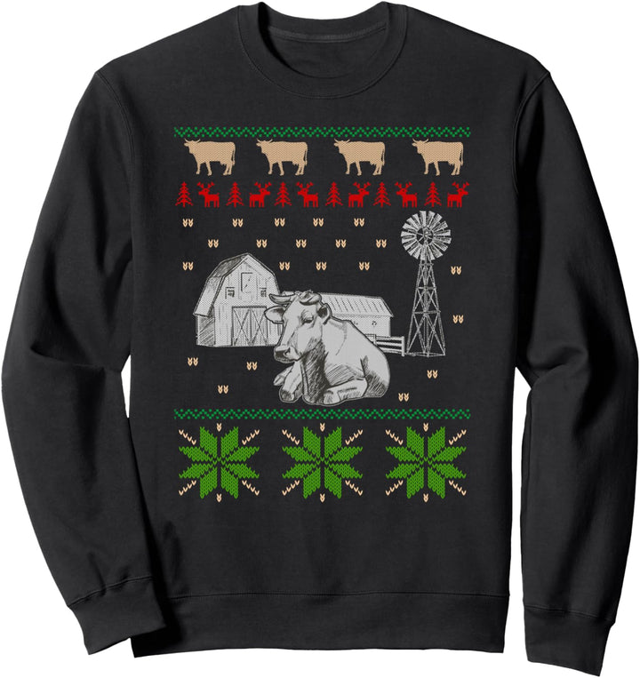 Bauernhof Ugly Christmas Weihnachtsfeier Motiv Sweatshirt